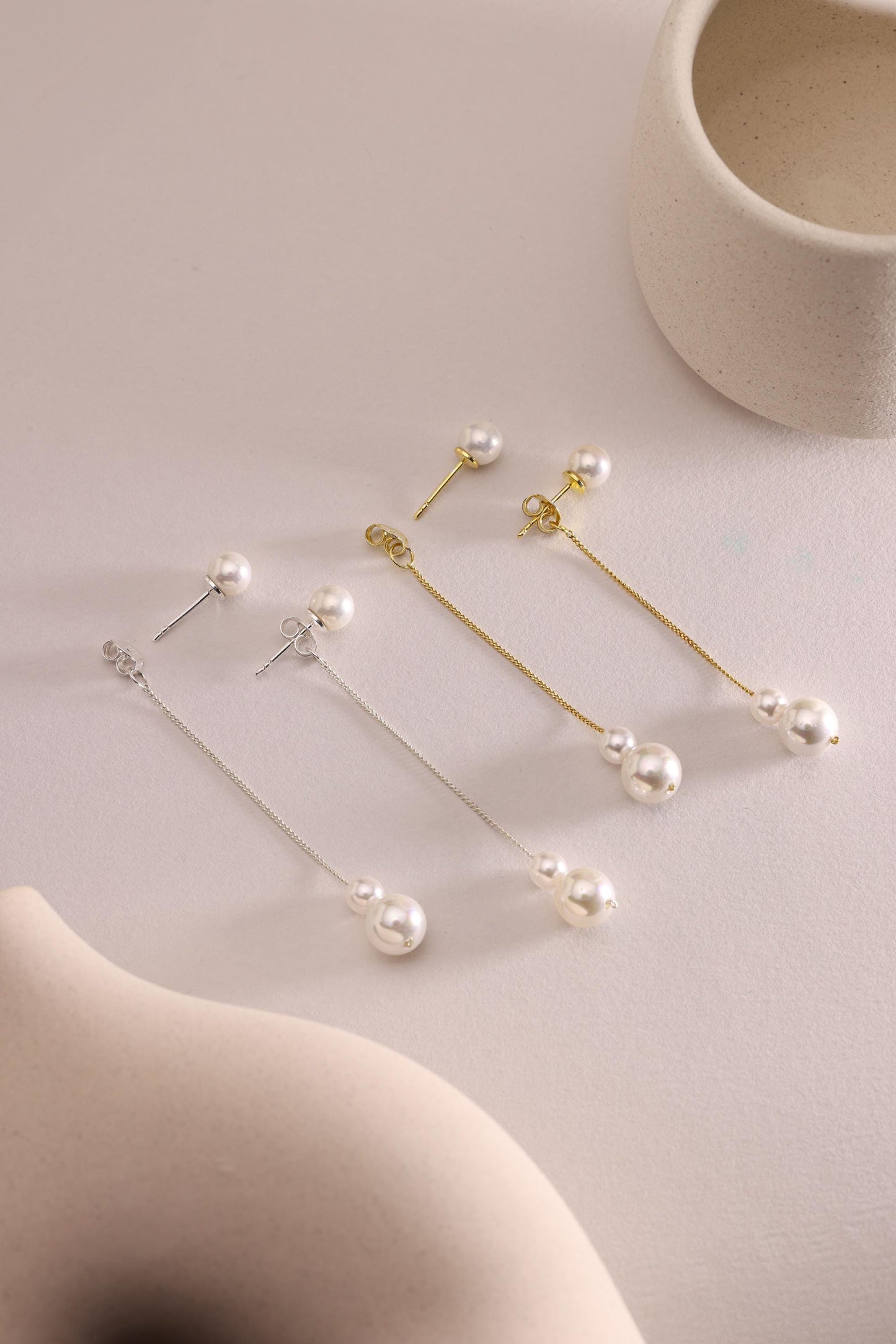 Dainty Freshwater Pearl Necklace: 18K Gold Plated Sterling Silver