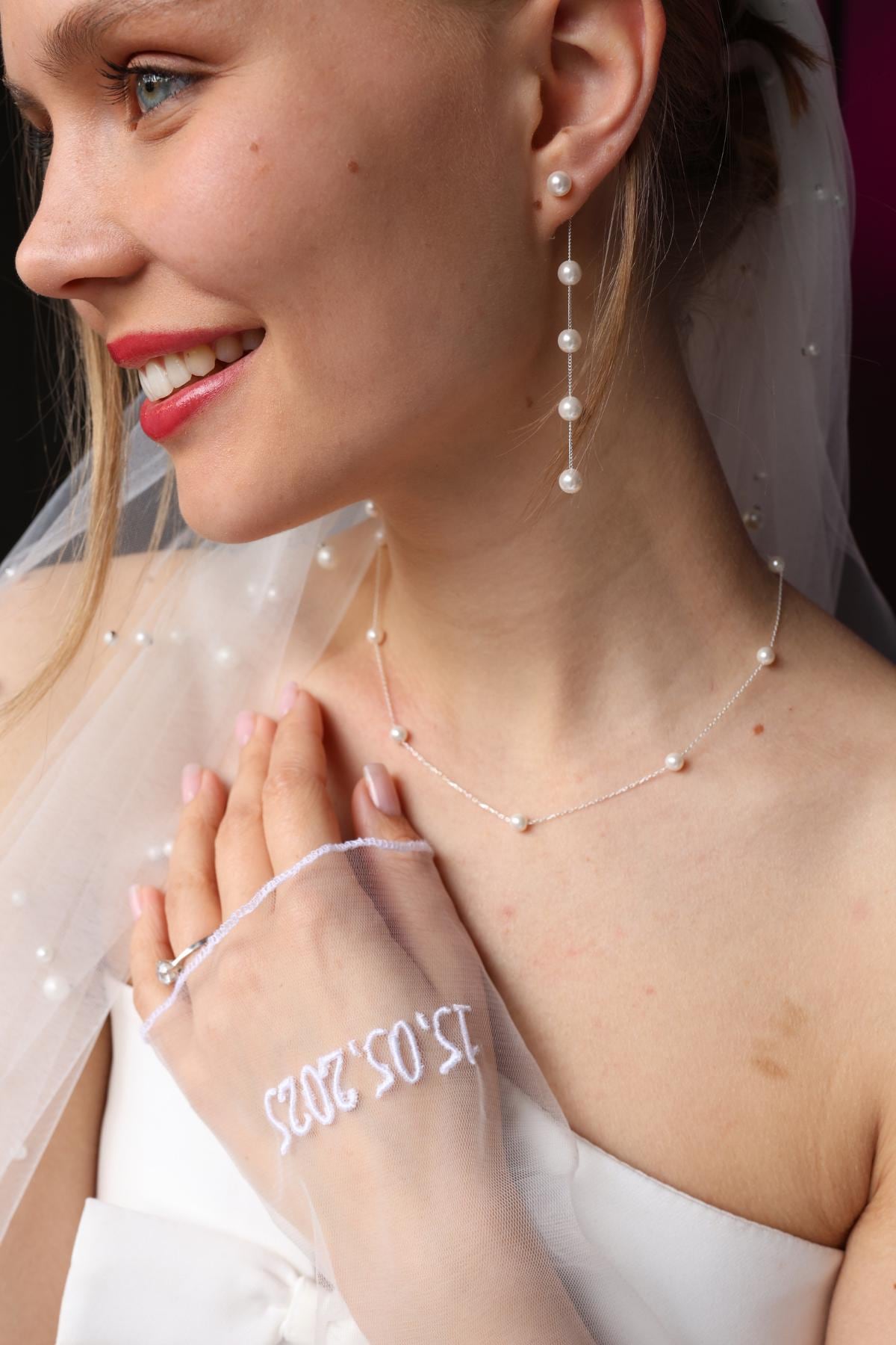 14K Gold Dainty Pearl Necklace: Freshwater Pearl, Wedding Jewelry