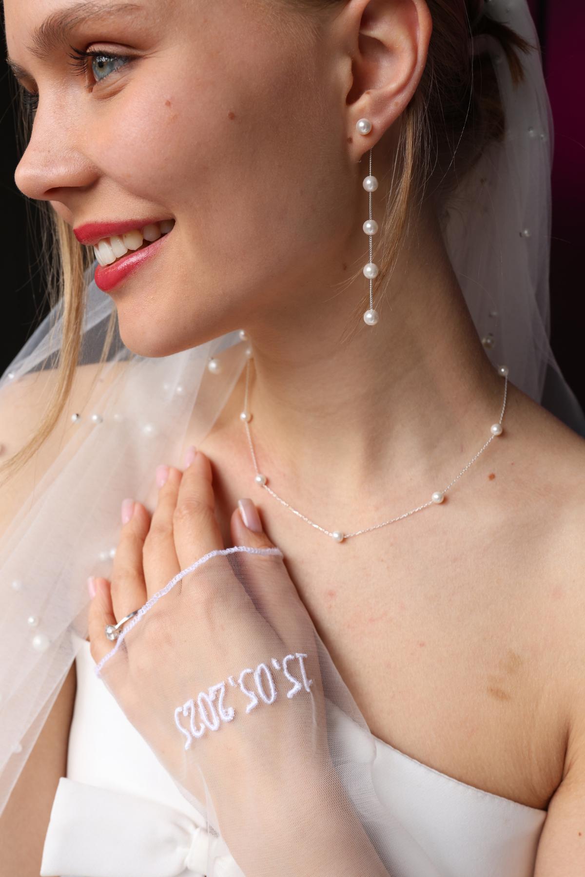 14K Gold Dainty Pearl Necklace: Freshwater Pearl, Wedding Jewelry