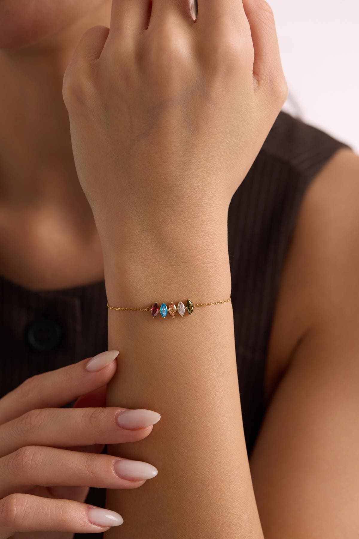 Sterling Silver Birthstone Bracelet: Personalized Family Keepsake