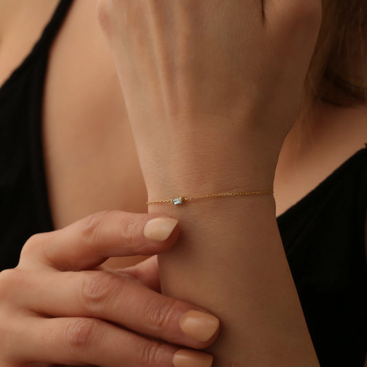 Baguette Birthstone Bracelet, Birthstone Jewelry , Birthday Gift, Birthstone Bracelet for Women, Mothers Day Gift ,Christmas Gift for mother