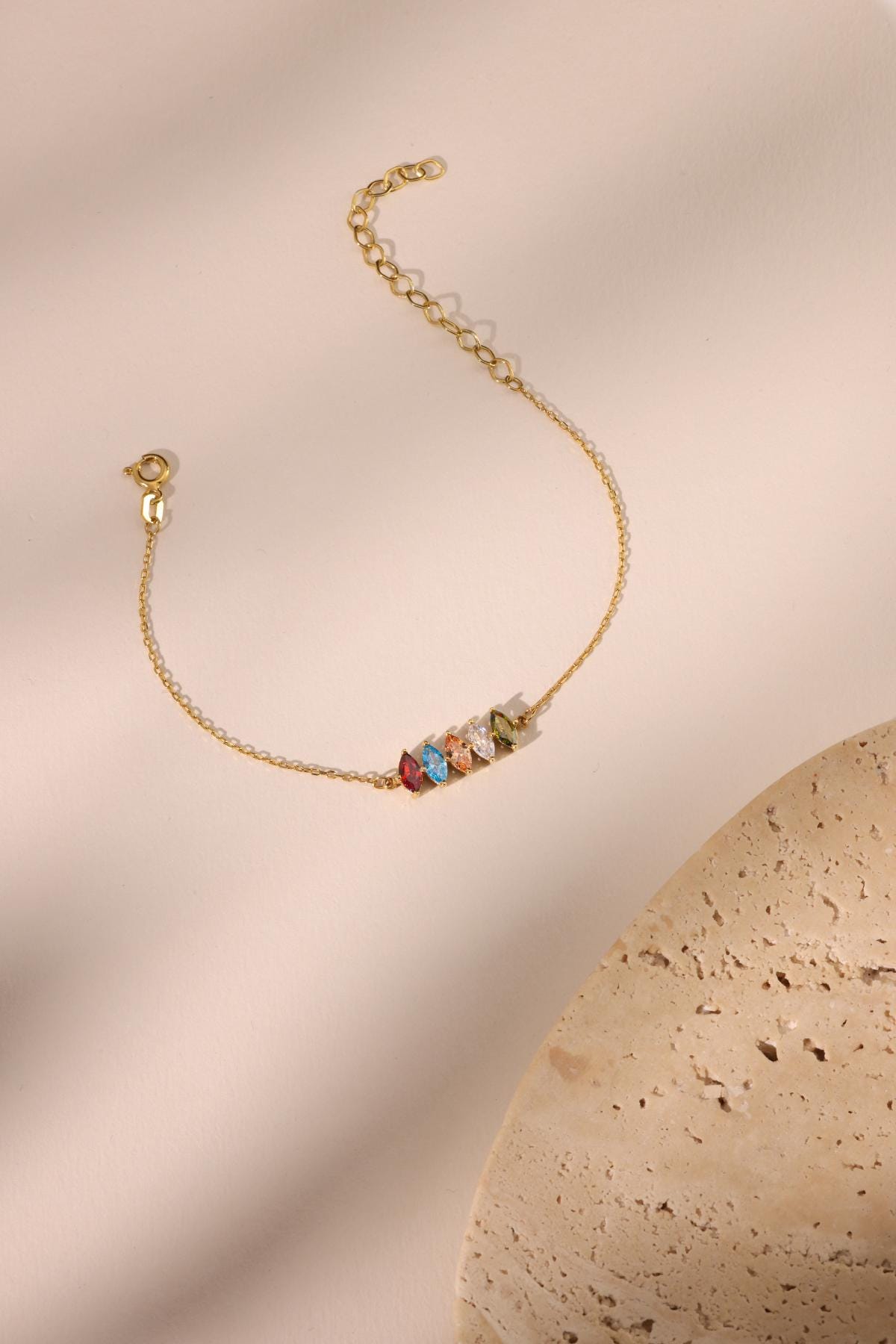 Custom Birthstone Bracelet, 925 Silver Bracelet, Graduation Gift, Birthday Gift,Grandma Gift for Mom Bracelet, Christmas Gift for Her