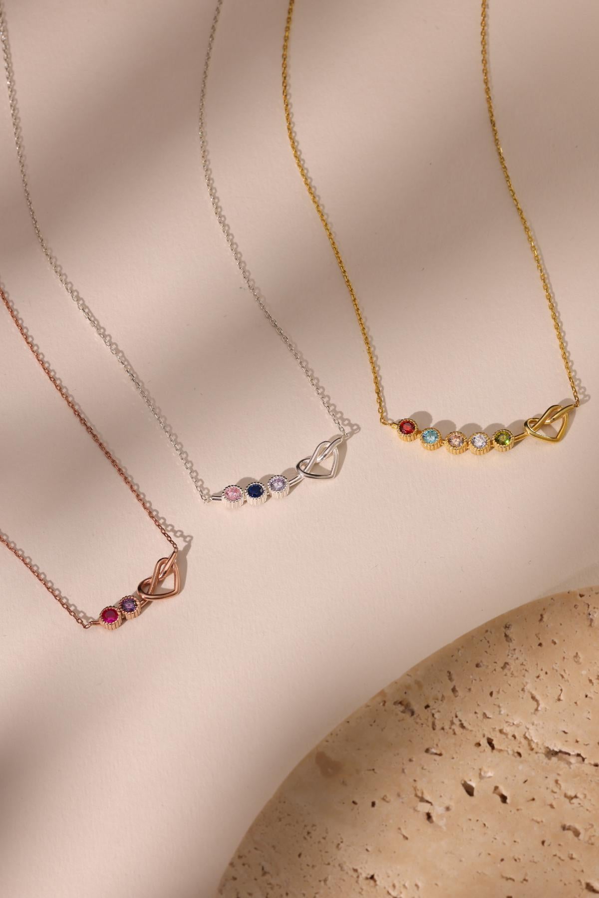 Birthstone Necklace, Mothers Necklace, Mom Jewelry, Family Necklace, 14K Gold Family Birthstone Necklace, Mothers Day Gift For Mom