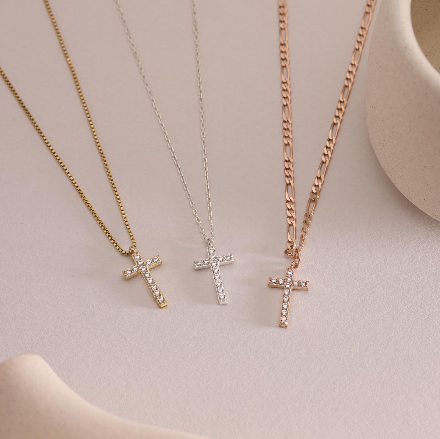 14K Gold Cross Necklace, First Communion Gift for Girls, Dainty Christian Cross Necklace, Baptism Gift, Religious Jewelry, Christmas Gift
