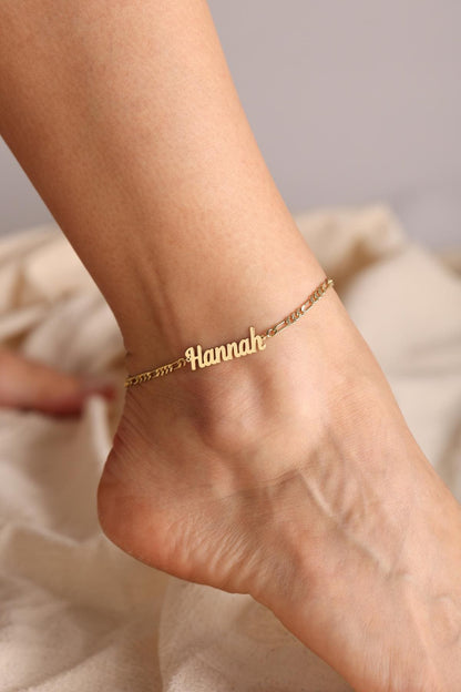 Personalized Name Anklet,Custom Initial Anklet,14K Gold or Silver,Birthday Gift,Custom Jewelry,Gift for Her, Handmade Jewelry ,Gift for Her