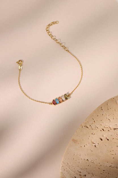 Sterling Silver Birthstone Bracelet: Personalized Family Keepsake