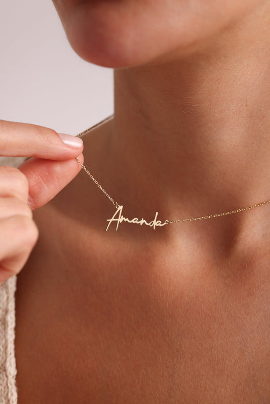 Personalized Name Necklace, Gold Minimalist Name Necklace,Christmas Gift for Her, Birthday Gift, Mother's Day Gift, Gift for Mom
