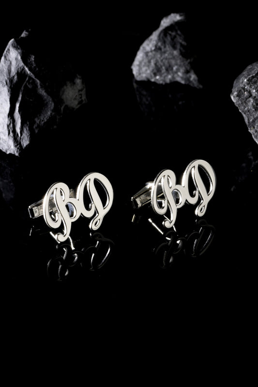 Personalized Name Cufflinks - Customized Cufflinks - Groom Wedding Cufflinks - Groomsmen gift - Initials Cufflinks - Sterling Cufflinks
