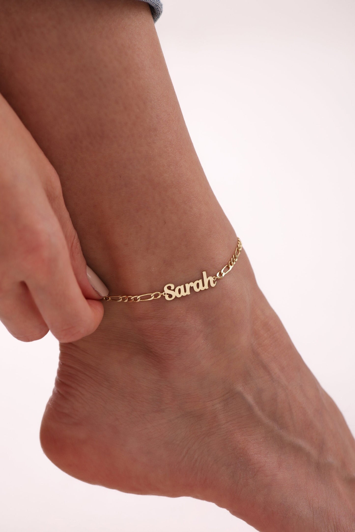 Personalized Name Anklet,Custom Initial Anklet,14K Gold or Silver,Birthday Gift,Custom Jewelry,Gift for Her, Handmade Jewelry ,Gift for Her