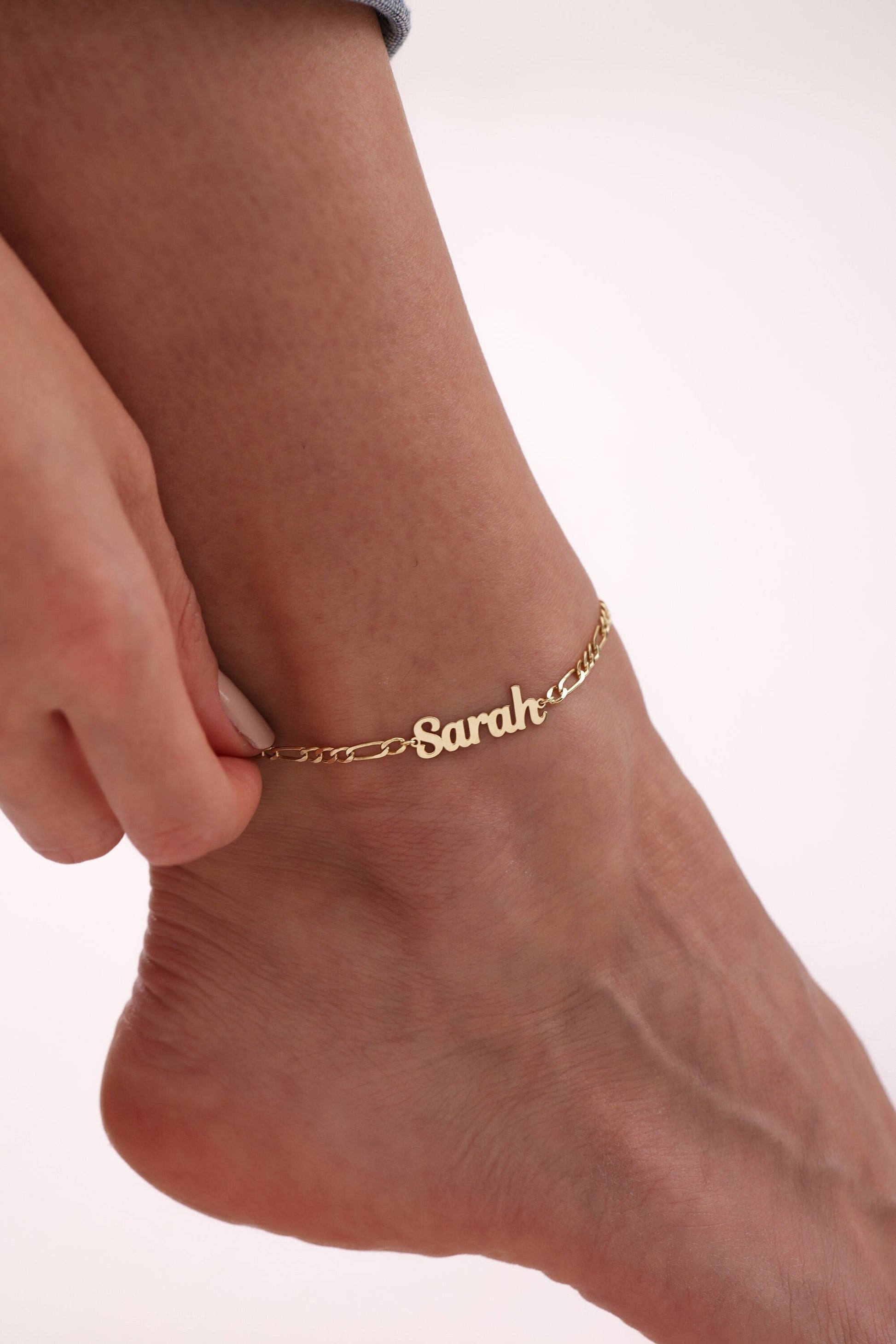Personalized Name Anklet,Custom Initial Anklet,14K Gold or Silver,Birthday Gift,Custom Jewelry,Gift for Her, Handmade Jewelry ,Gift for Her