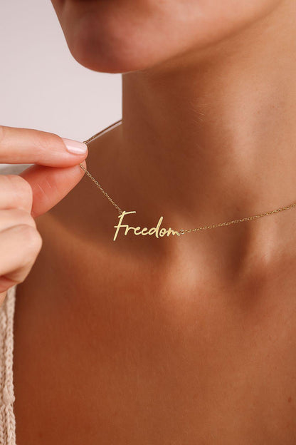 Custom Name Necklace, 14K Gold Plated Name Necklace, 925 Silver Personalized Name Necklace, Custom Name Jewelry, Christmas Gift for Mom