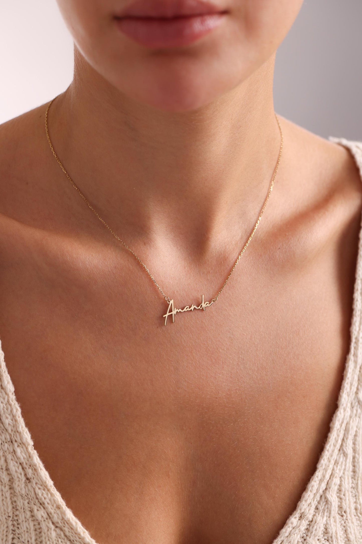 14K Solid Gold Name Necklace