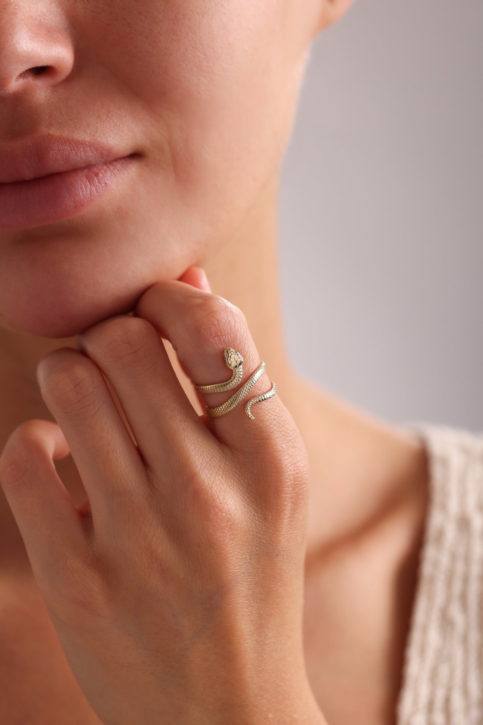 Vintage Snake Ring • Adjustable Snake Ring • Open Snake Ring • 925 Sterling Silver Snake Ring • Gold Snake Ring • Spiral Ring• Snake Jewelry