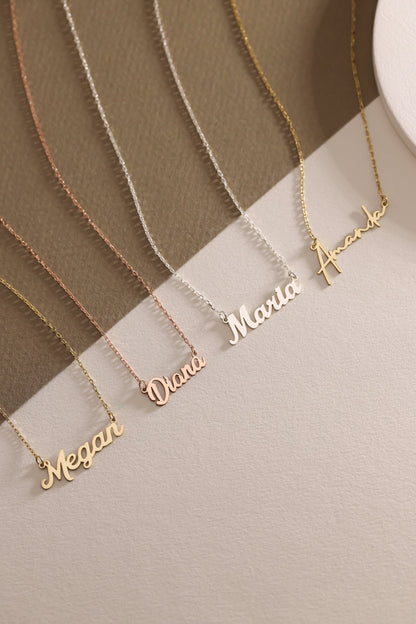 14K Gold Personalized Name Necklace, Name Jewelry, 925 Silver Necklace