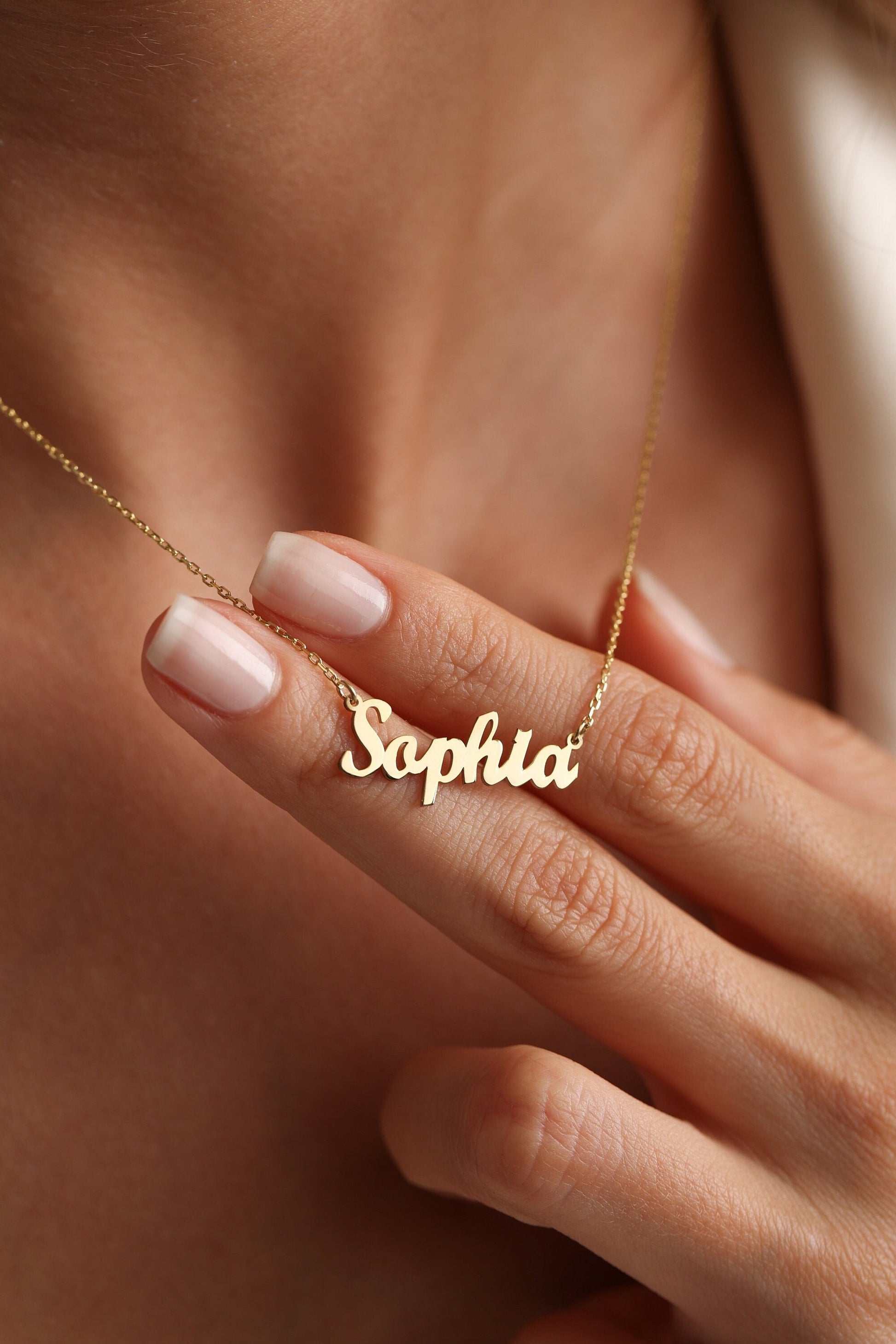 14K Solid Gold Name Necklace