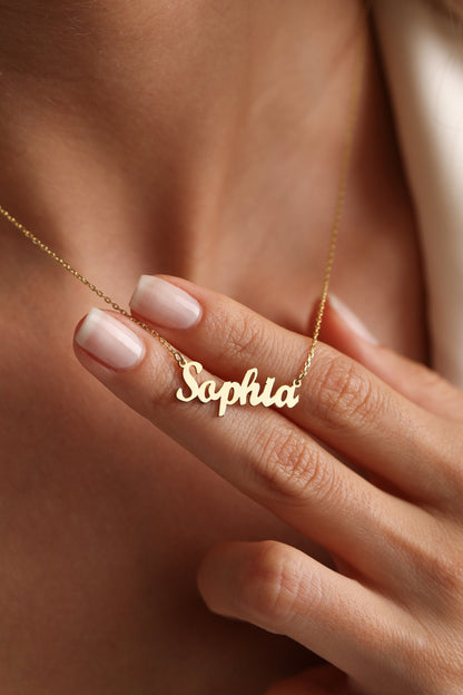 14K Solid Gold Name Necklace