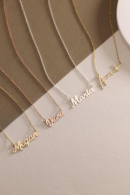 14K Solid Gold Name Necklace
