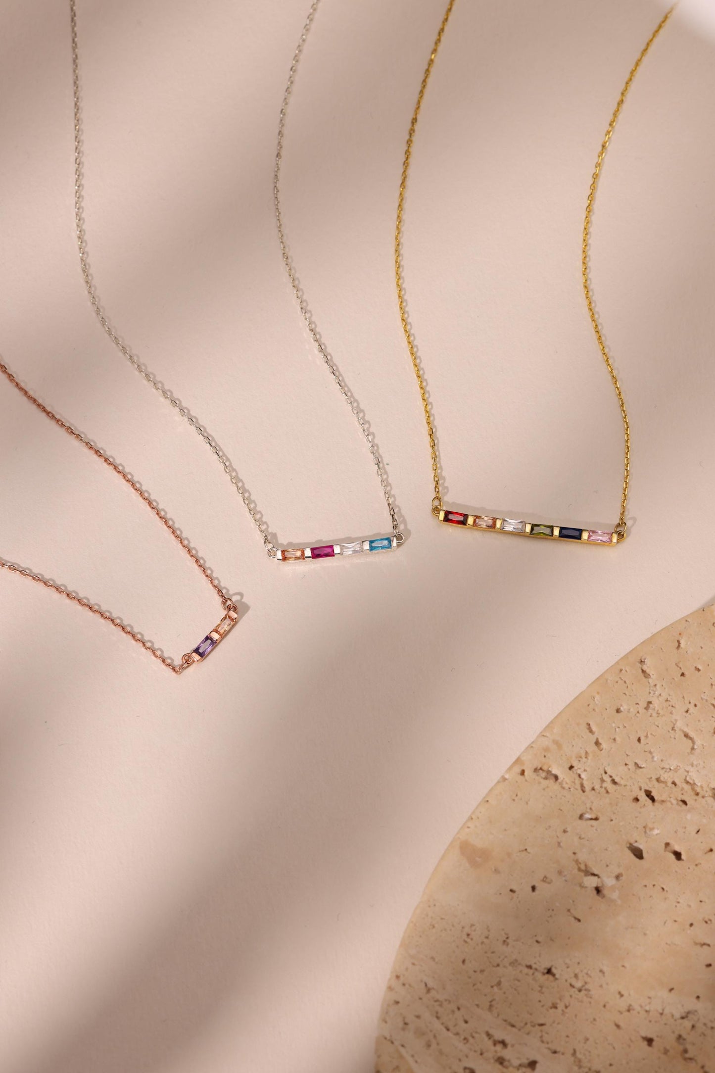 14K Gold Family Birthstone Necklace, Mothers Necklace, Mom Jewelry, Family Necklace, Birth Stone Necklace, Birthday Gift, Christmas Gift