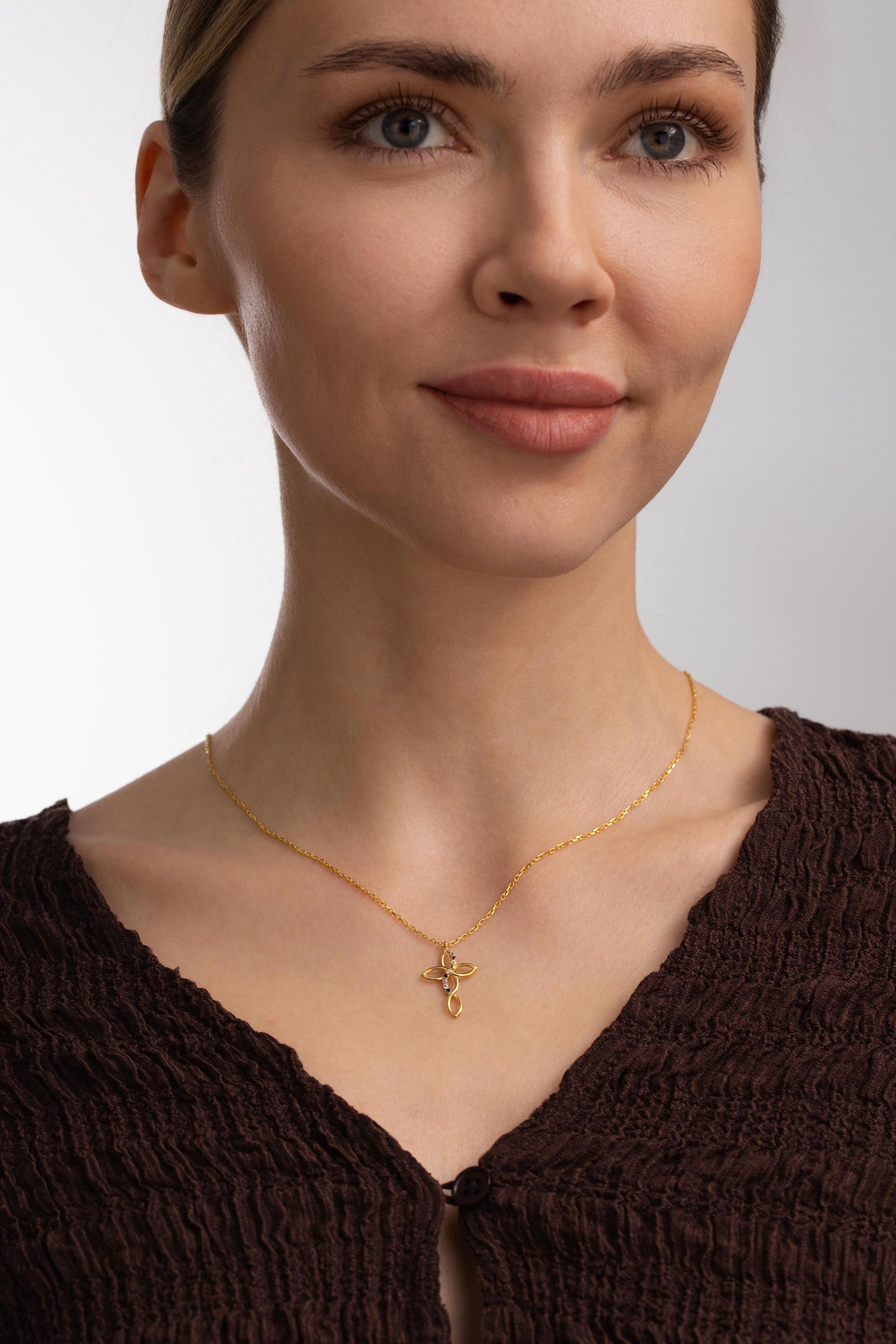 Custom Cross Necklace with Birthstone, Birthstone Necklace For Mom, Mothers Necklace, Mothers Day Gift For Mom,First Comminon Gift