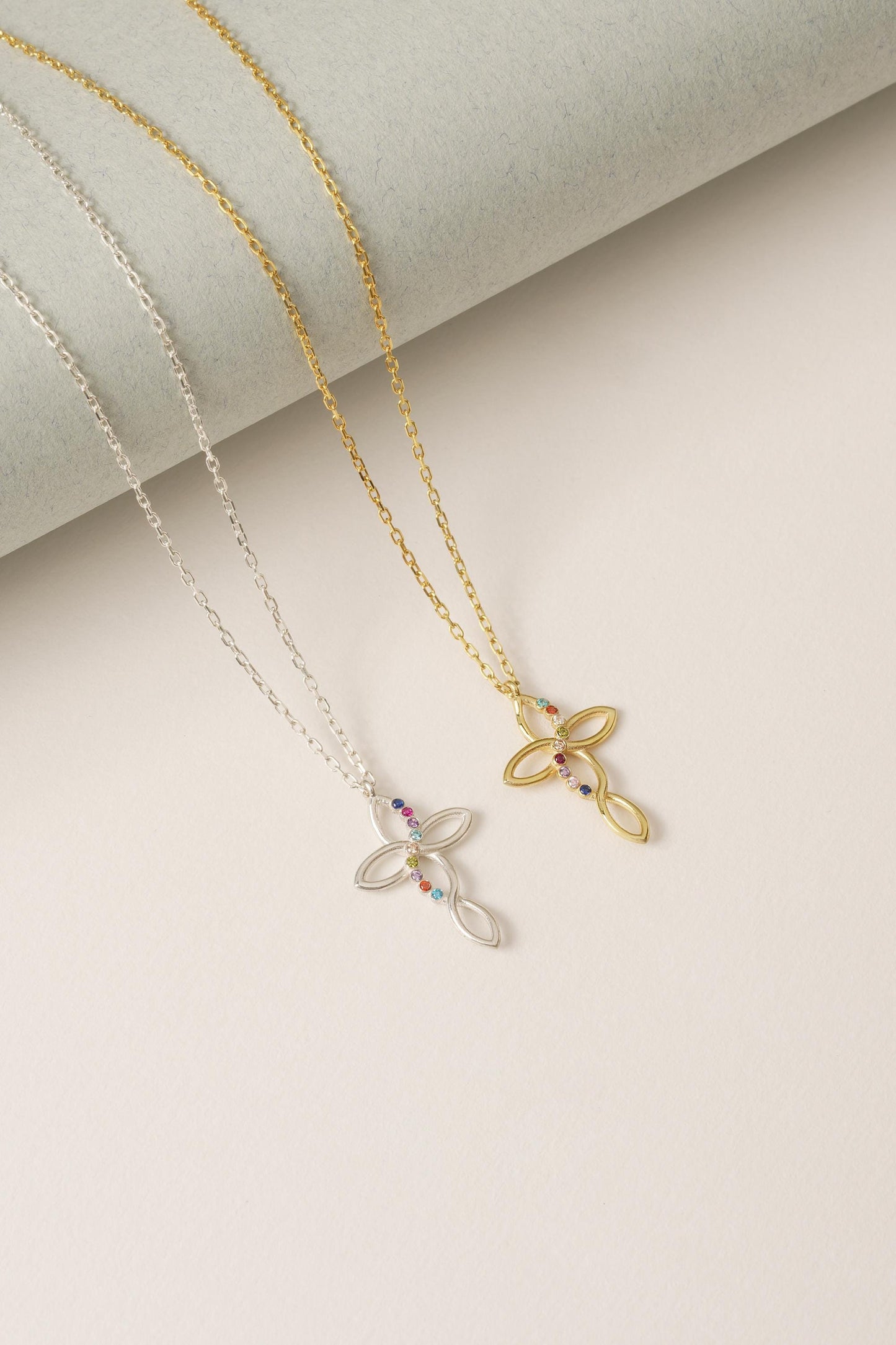 Custom Cross Necklace with Birthstone, Birthstone Necklace For Mom, Mothers Necklace, Mothers Day Gift For Mom,First Comminon Gift