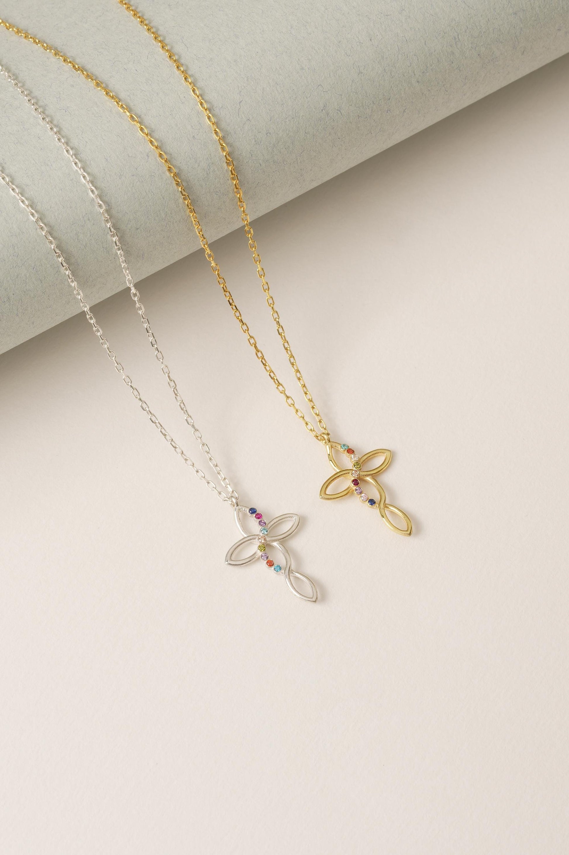 Custom Cross Necklace with Birthstone, Birthstone Necklace For Mom, Mothers Necklace, Mothers Day Gift For Mom,First Comminon Gift