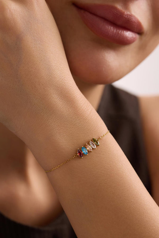 Custom Birthstone Bracelet, 925 Silver Bracelet, Graduation Gift, Birthday Gift,Grandma Gift for Mom Bracelet, Christmas Gift for Her