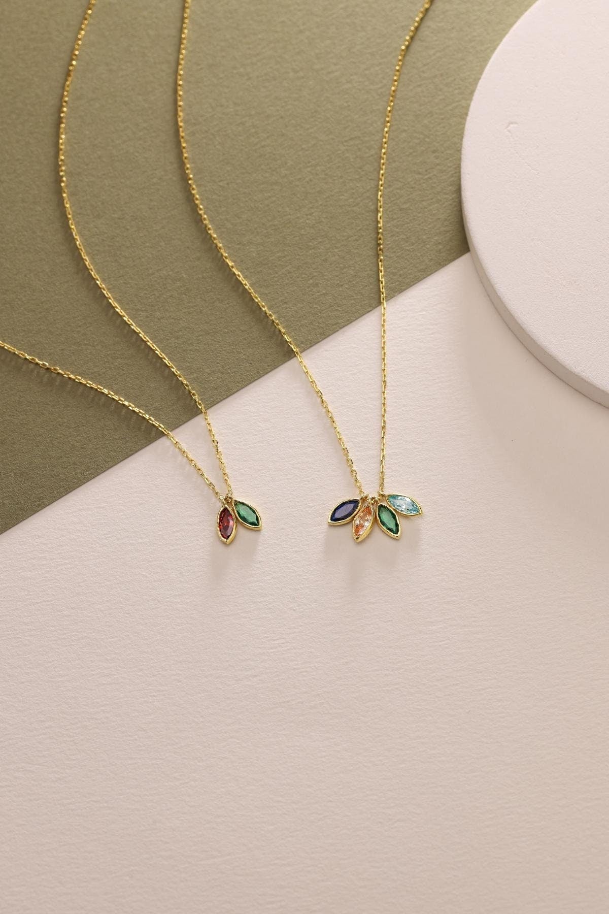 Multiple Birthstone Necklace , Mothers Day Gift for Mom - Childrens Birth Stones Necklace - Custom Family Jewelry - Personalized Gift