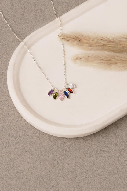 Multiple Birthstone Necklace , Mothers Day Gift for Mom - Childrens Birth Stones Necklace - Custom Family Jewelry - Personalized Gift