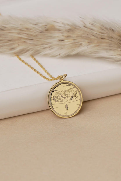 Nihilist Penguin Necklace, 925 Sterling Silver,But Why Necklace,Trendy Nihilist Penguin Tee,WHY Penguin Meme,Sad Penguin Mountains but why?