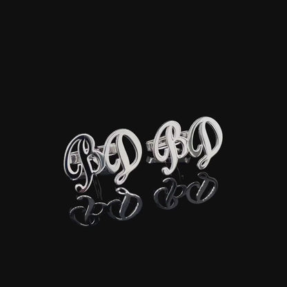 Personalized Name Cufflinks - Customized Cufflinks - Groom Wedding Cufflinks - Groomsmen gift - Initials Cufflinks - Sterling Cufflinks