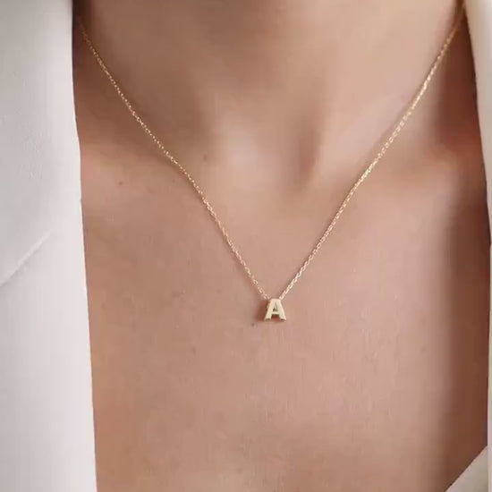Dainty Sterling Silver Initial Necklace: Personalized Letter Jewelry