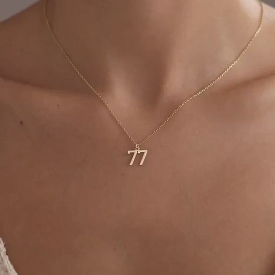 Personalized Number Necklace, Lucky Number Jewelry, Football Necklace, Number Pendant Gift for Her