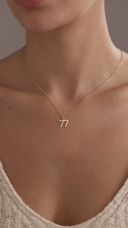 Personalized Number Necklace, Lucky Number Jewelry, Football Necklace, Number Pendant Gift for Her
