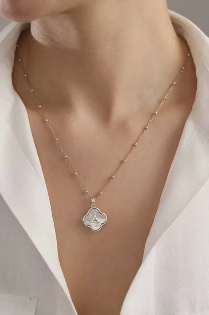 Pearl Letter Necklace, Mother Of Pearl Necklace, Custom Necklace, Minimalist Necklace, Silver Initial Necklace,Gold Pearl Necklace Gift for