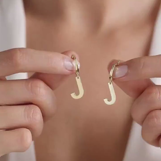 Gold Initial Huggie Hoop Earrings: Personalized Letter Jewelry