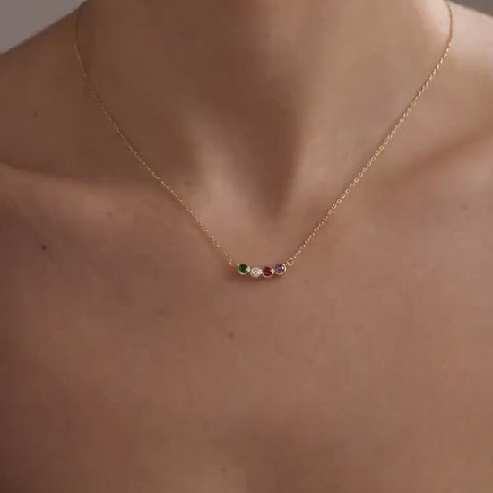 Family Birthstone Necklace — Personalized Family Birthstone Jewelry — Mother’s Day Gift — Mothers Birthstone Jewelry