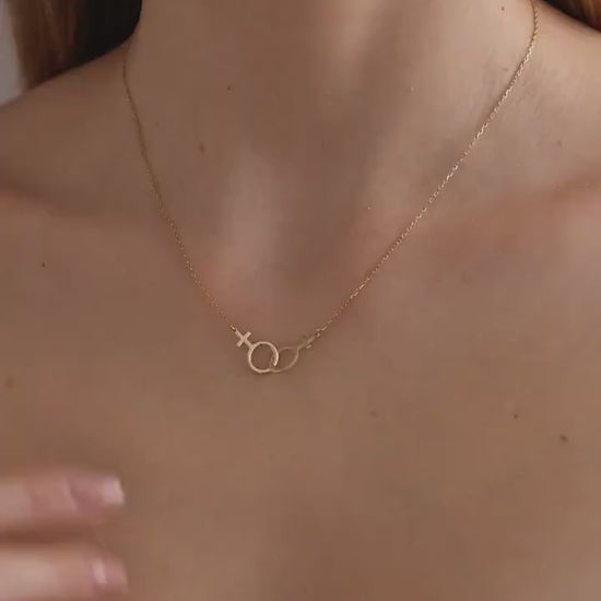 Sterling Silver Lesbian Necklace: Double Venus LGBTQ Pride Jewelry