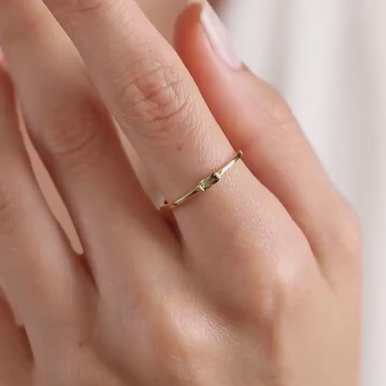 Baguette Birthstone Ring, Custom Birthstone Ring,14K Gold Ring, Personalized Ring, Stackable Ring,Mothers Ring,Bridesmaid gift, Gift For Mom