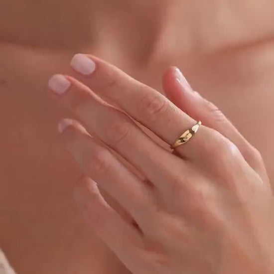 Custom Birth Flower Ring: Sterling Silver Stacking Jewelry