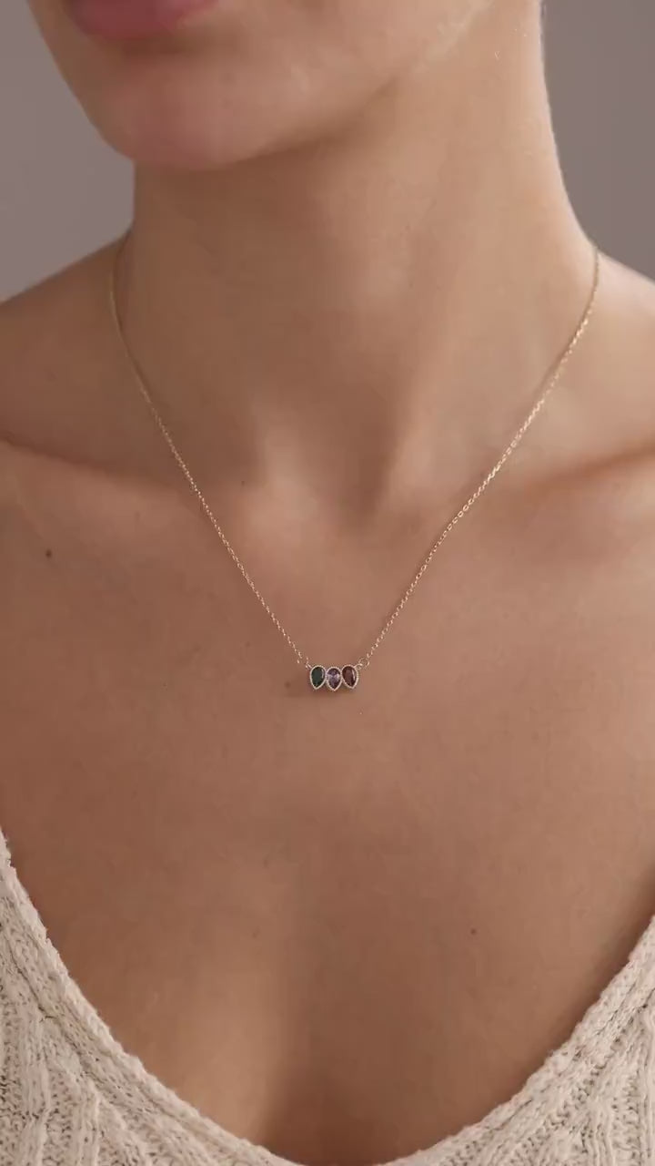 Family Birthstone Necklace • Birthstone Necklace • Birth Stone Necklace