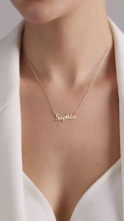 14K Solid Gold Name Necklace