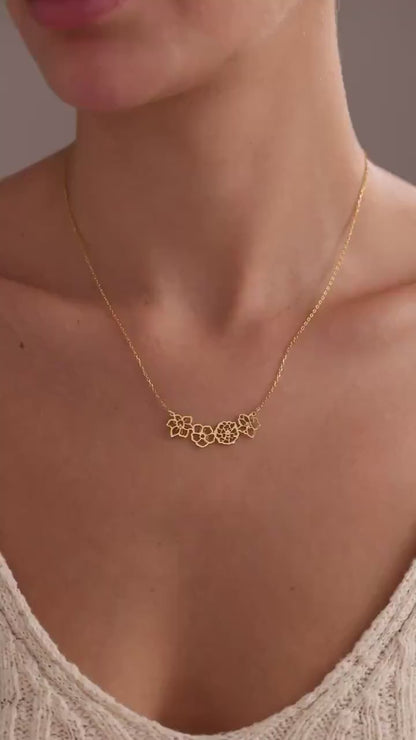 Sterling Silver Birth Flower Necklace: Personalized Family Necklace For Mom